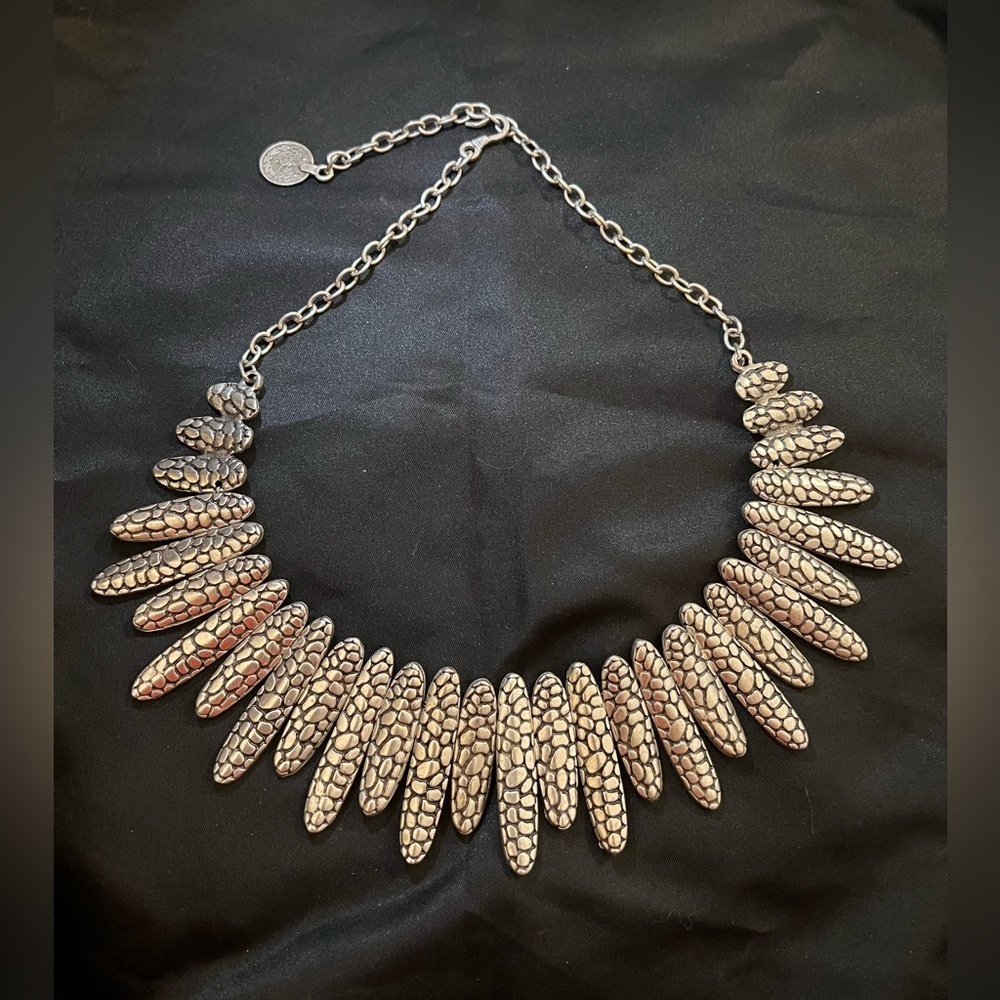 Silver Chunky Bib Boho necklace Turkish (?)